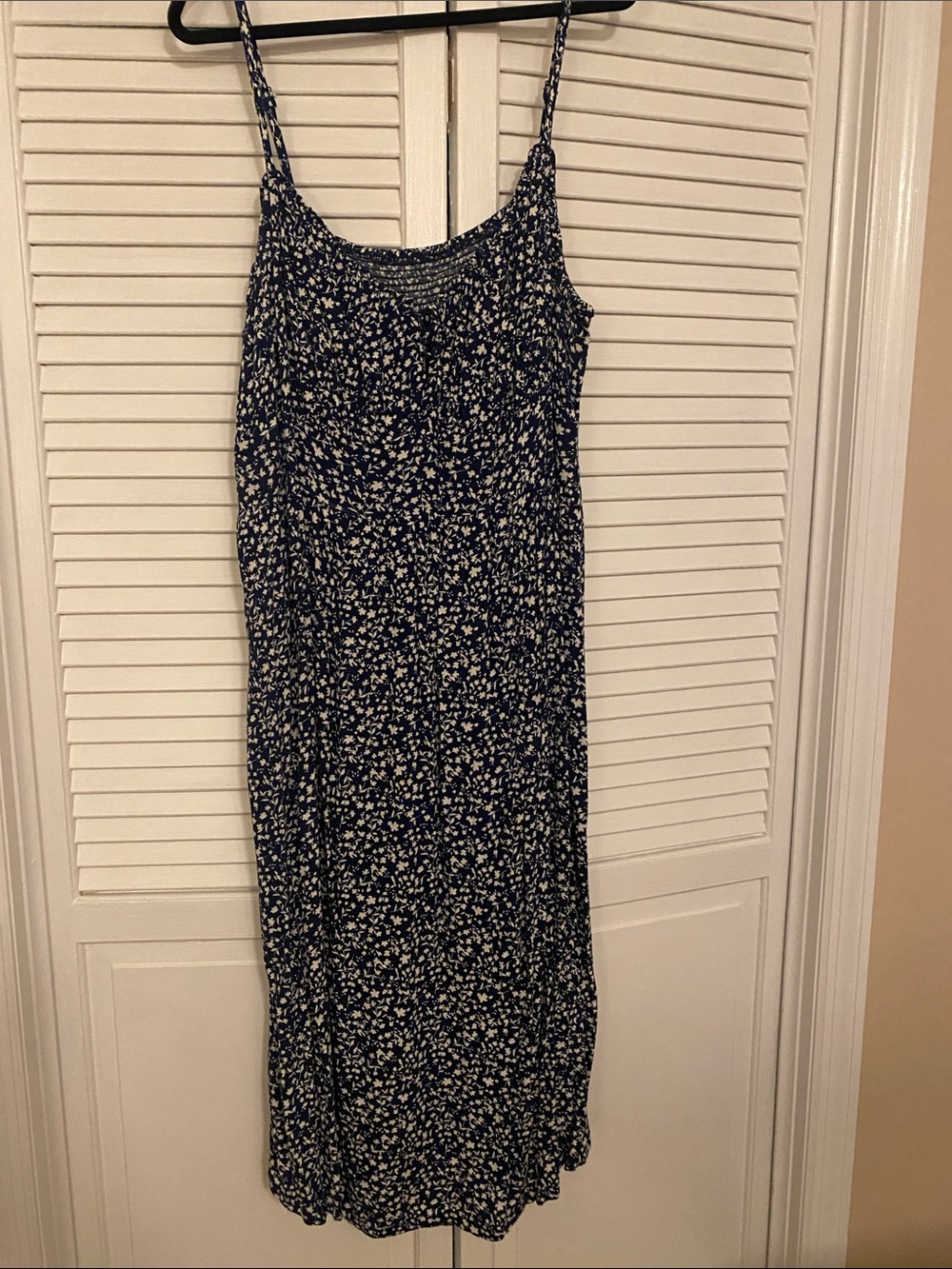 Women's Navy Floral Spaghetti Strap Dress